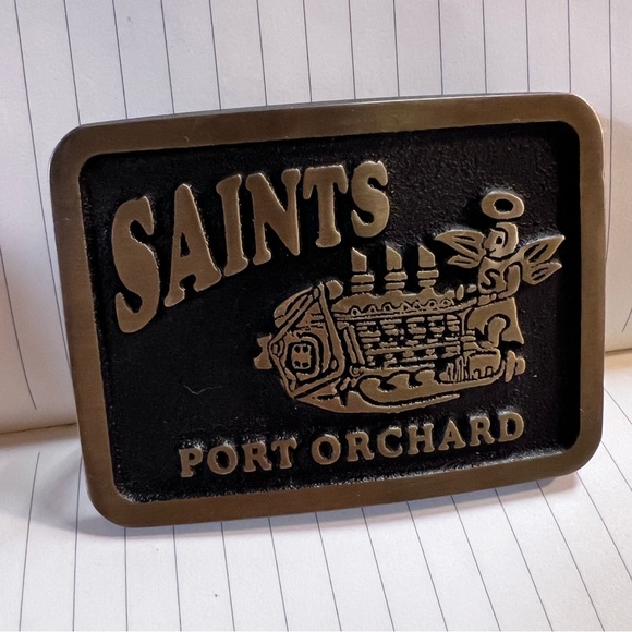 Rainbow Metals NWT Solid Bronze Saints Port Orchard Emboss 3D Belt Buckle Only - Picture 10 of 10